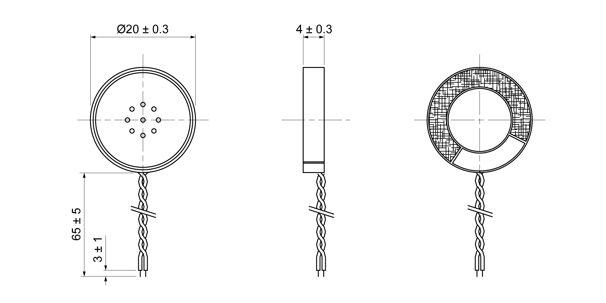 DR2004-M150HW Mechanical Drawing